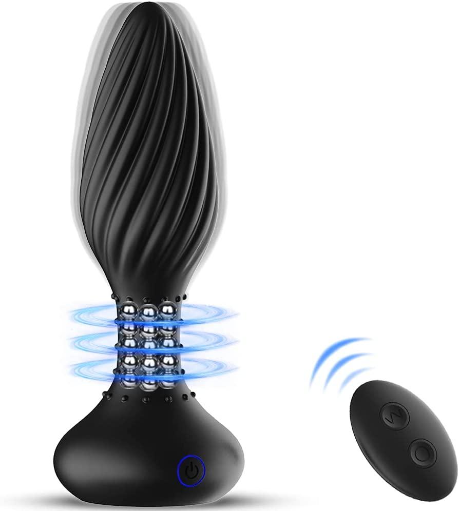 Adorime Male customization from designs Vibrating Prostate Massager Rotating Anal Vibrator, Remote Control 10 Speeds Unisex G Spot Vibrator Anal Sex Toys made in China