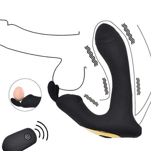 Rabbit silicone multi-frequency vibration prostate massager anal male big anal plug with remote control male sex toys